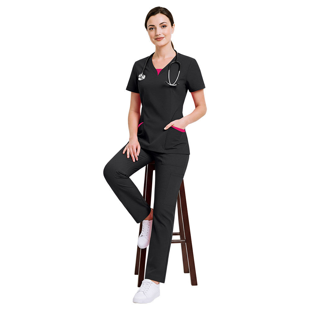 New V-neck short-sleeve doctor surgical gown, hand-washing gown, breathable and comfortable nurse suit, hospital work wear split set