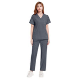 Hand washing clothes for men and women, lightweight, comfortable, breathable, casual V-neck doctor and nurse overalls, multi-color and layerable