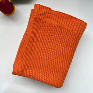 Pumpkin cotton knit baby blanket, plain color option