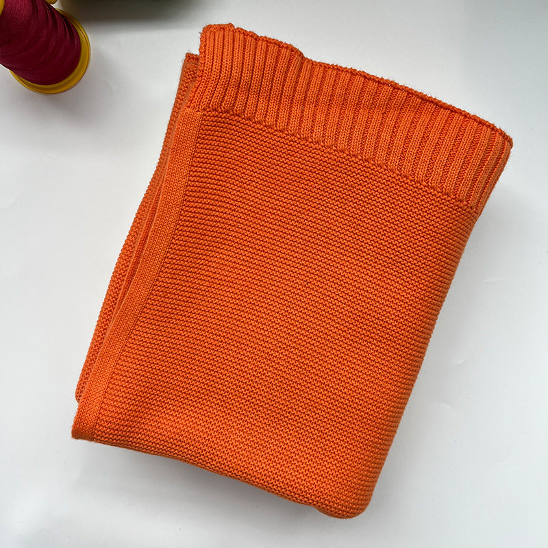 Pumpkin knit baby blanket, plain color option