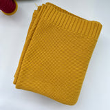 Mustard knit baby blanket, plain color option