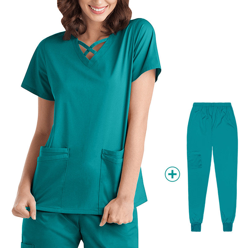 Nurse Uniform, Stretch Suit, Plastic Surgeon, Dentistry, Oral Surgery, Operating Theatre Work Clothes, Hospital Hand Washing Clothes, Short Sleeves