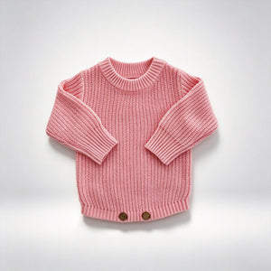 Light Pink – Classic Hem knit baby romper