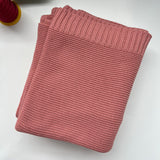 Rose Pink knit baby blanket, plain color option