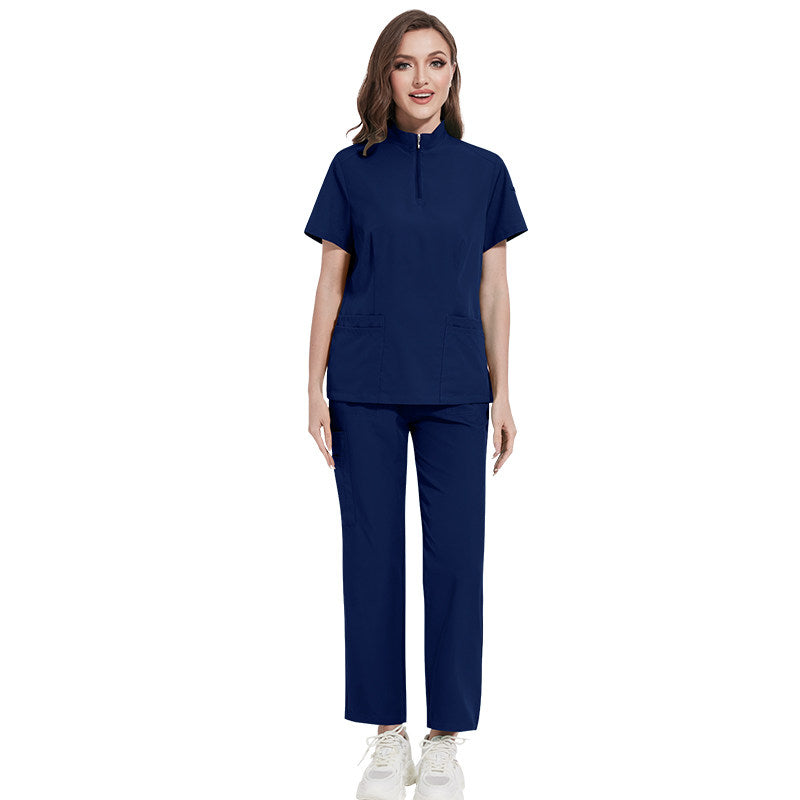 Nian Qing stand-up collar zipper doctor nurse work uniform surgical gown, surgical gown, hand gown, operating room fashion sense