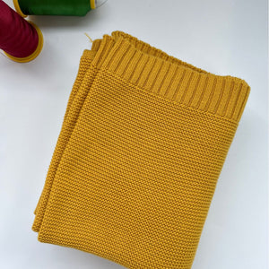 Ginger Yellow knit baby blanket, plain color option