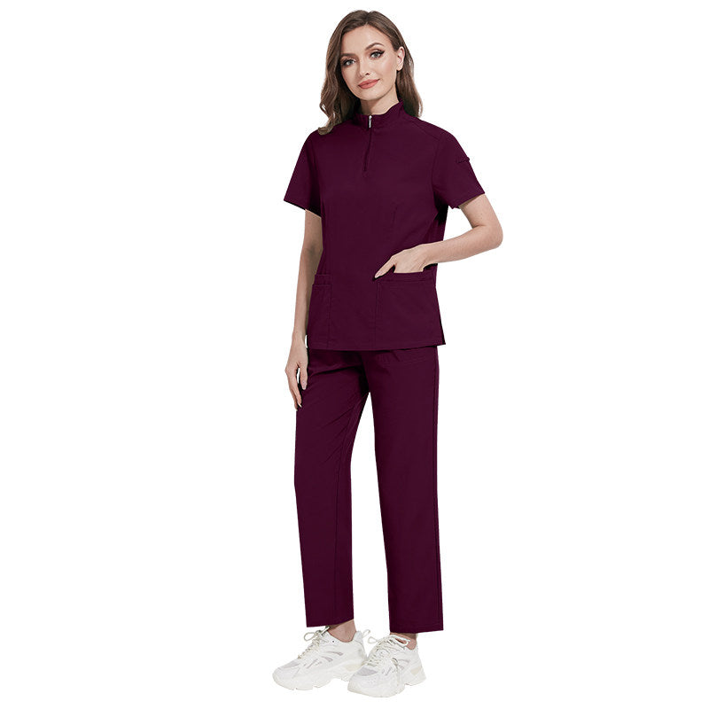 Nian Qing stand-up collar zipper doctor nurse work uniform surgical gown, surgical gown, hand gown, operating room fashion sense