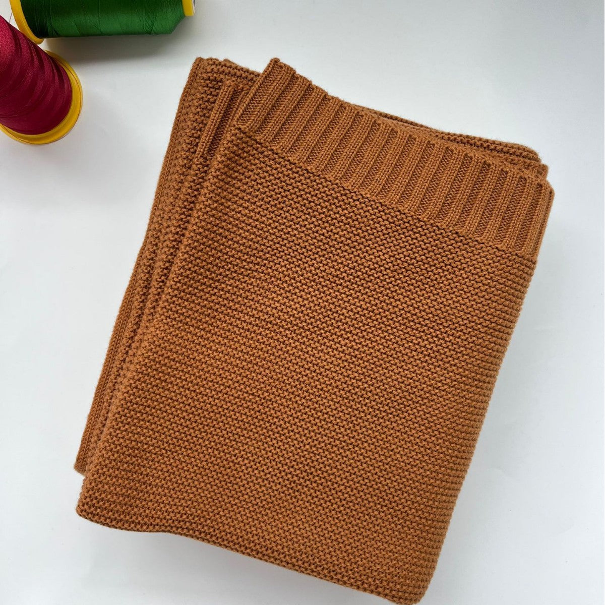 Brown knit baby blanket, plain color option