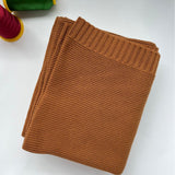 Brown knit baby blanket, plain color option