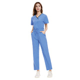 Nianqing unisex new hand washing clothes V-neck contrast design beauty salon dental clinic hospital nurse uniform