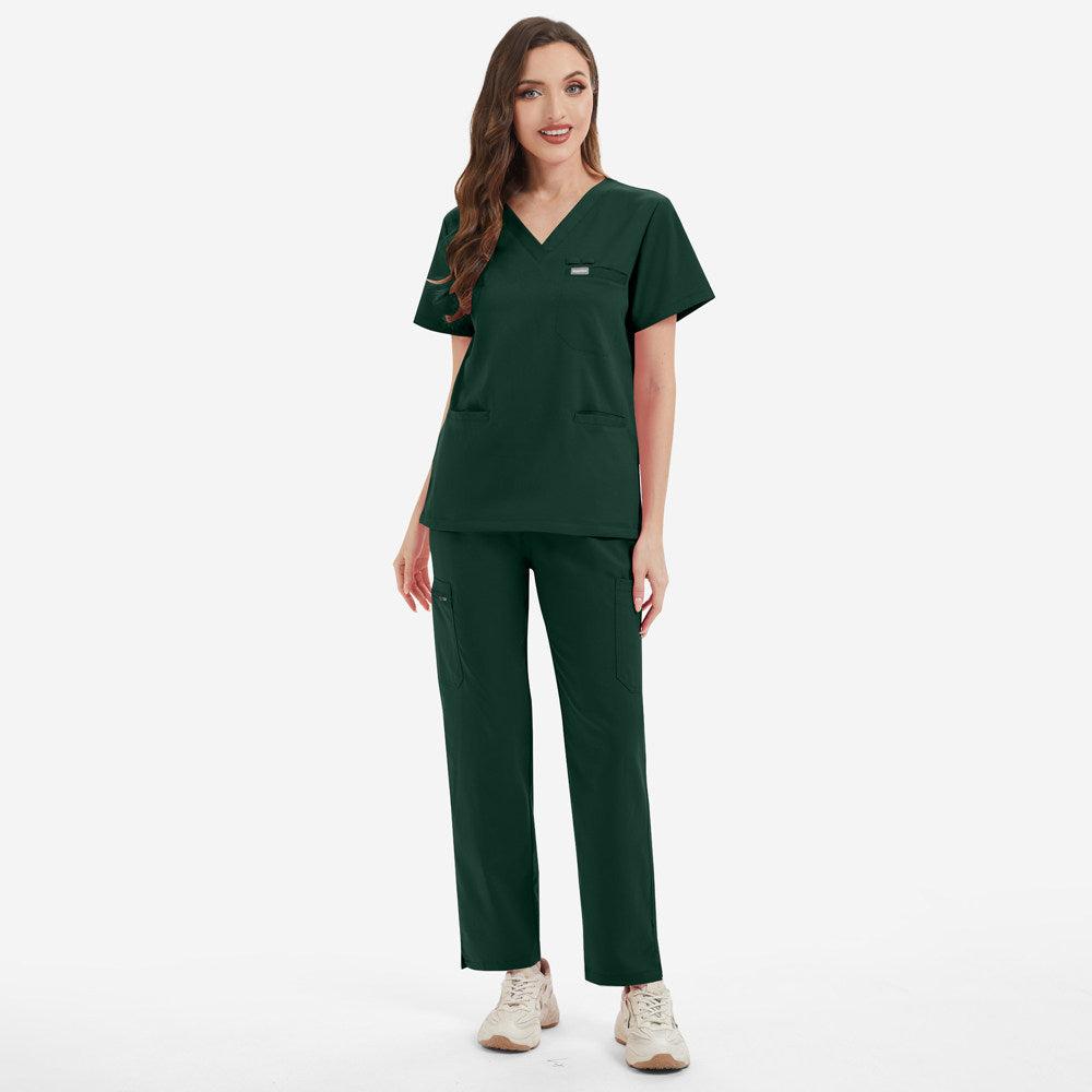 Nian Qing operating room hand washing clothes solid color V-neck hospital doctor nurse SPA beauty salon high-quality nurse uniform