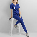 Casual and simple surgical gown set, doctor and nurse uniform, beauty salon, dental hospital work clothes, hand washing clothes two-piece set
