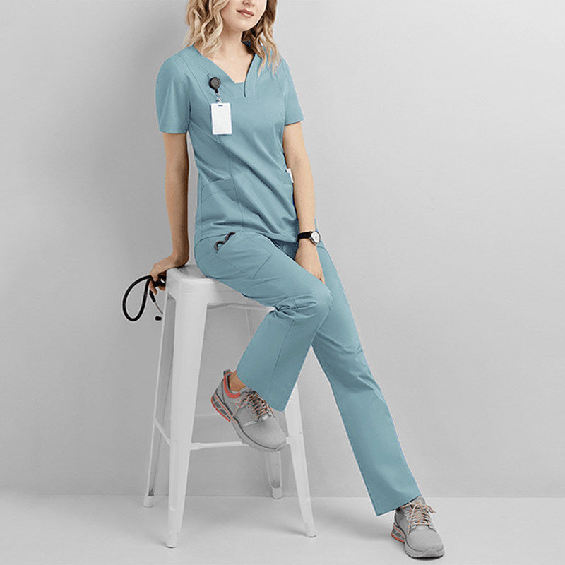 Nian Qing brush hand clothes, female dentist work clothes, short sleeve men's hand clothes, new operating room, beauty salon nurse uniforms
