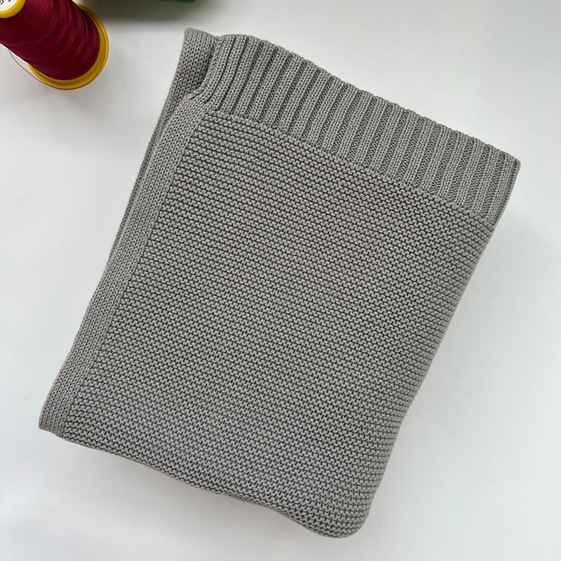 Light Gray knit baby blanket, plain color option