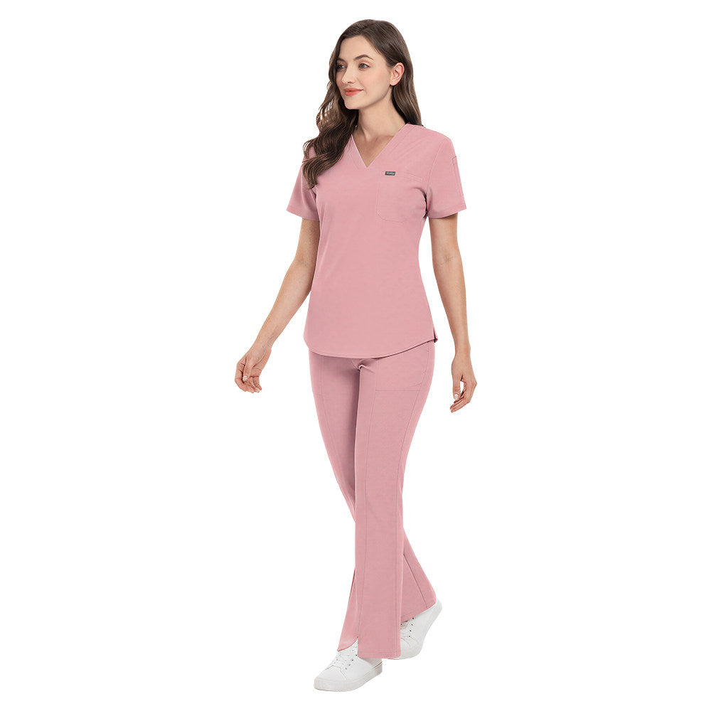 Stretch slim-fit nurse uniform split set, women's short-sleeve medical work clothes, surgical gowns, doctor's brush gloves, and hand wash gowns