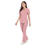 Stretch slim-fit nurse uniform split set, women's short-sleeve medical work clothes, surgical gowns, doctor's brush gloves, and hand wash gowns