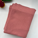 Rose Pink knit baby blanket, plain color option