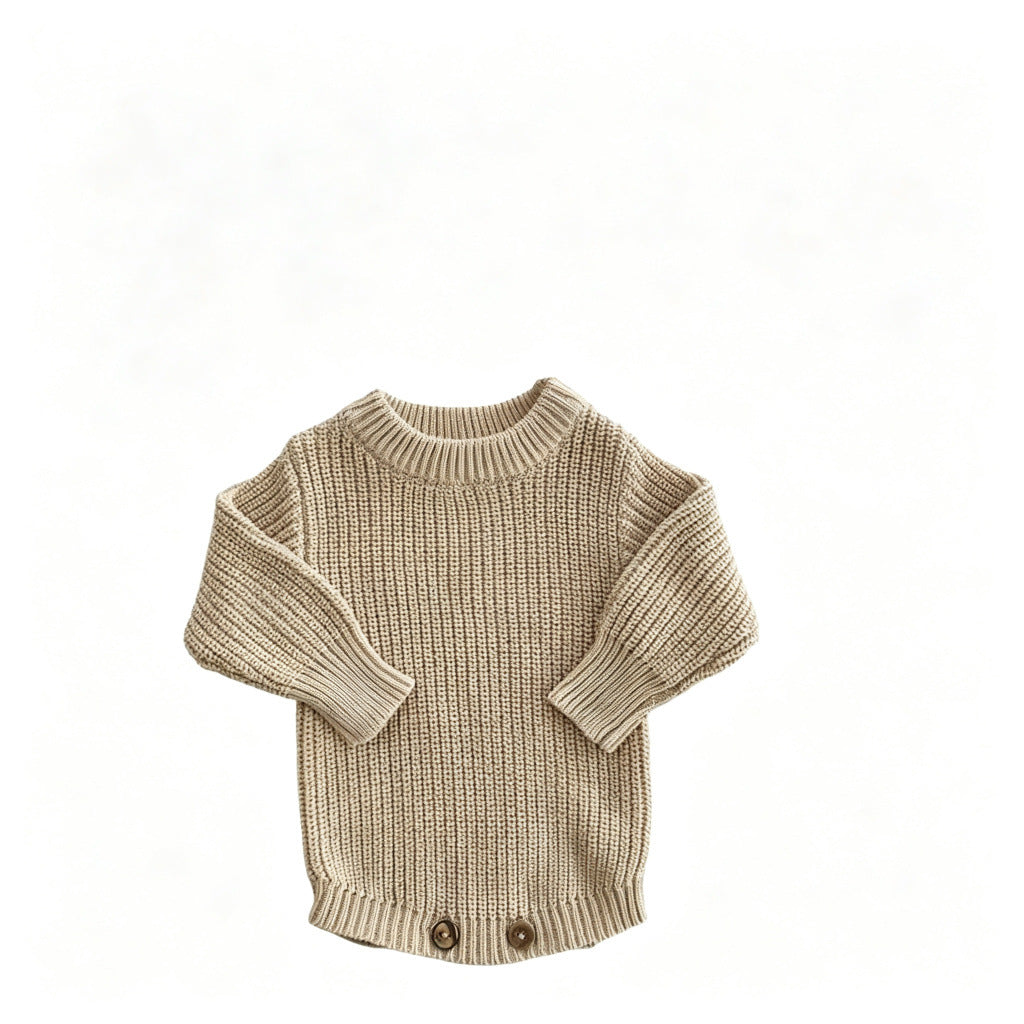 Apricot – Classic Hem knit baby romper