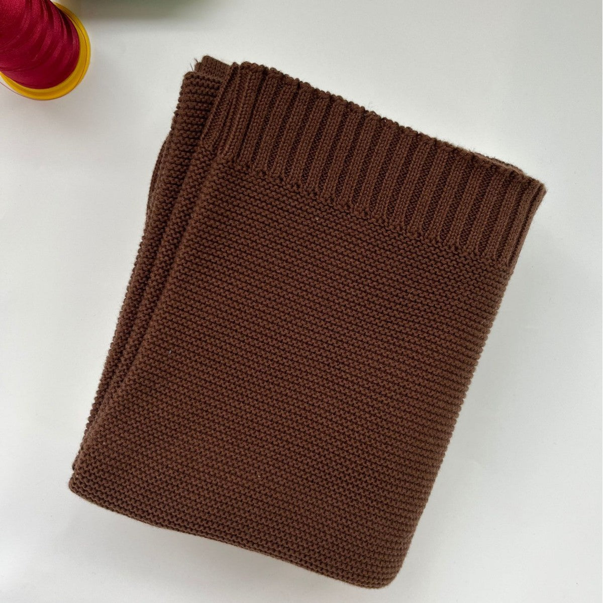 Coffee knit baby blanket, plain color option