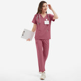Nian Qing operating room hand washing clothes solid color V-neck hospital doctor nurse SPA beauty salon high-quality nurse uniform