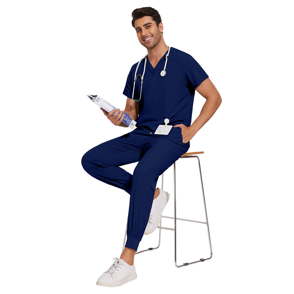 Nianqing hand washing clothes, female dentist overalls, short-sleeved wrinkle-proof, stretch operating room surgical gown, nurse gown, set