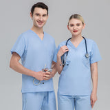Plus size solid color polyester cotton overalls short sleeve hand clothes hand clothes hand clothes brush hand clothes surgical clothes dental brush hand clothes women