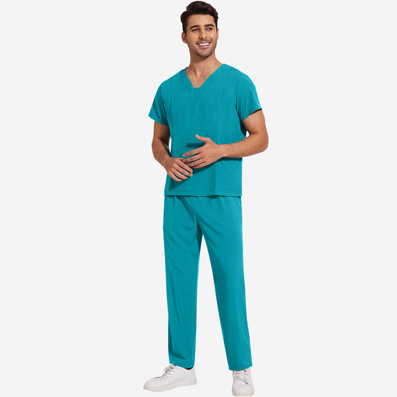 Nian Qing hand washing clothes unisex beauty salon dental clinic front desk doctor nurse work clothes solid color can be tattooed
