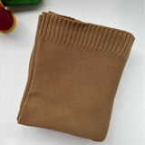 Khaki knit baby blanket, plain color option