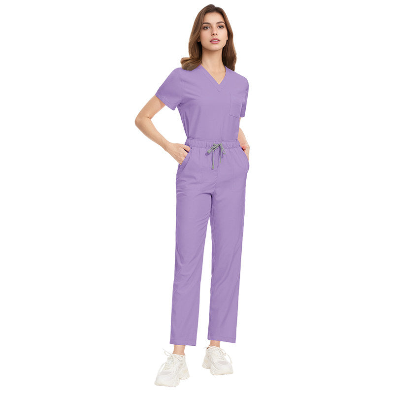 Nianqing lightweight, breathable, comfortable, stretch hand gown, dental office overalls, doctor's work uniform, navy suit