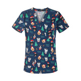 Stretch Nurse Uniform Female Print Dental Stretch Quick Dry Dental Hospital Oral Care Work Brush Hand Clothes Hand Washing Clothes