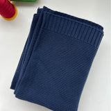 Navy knit baby blanket, plain color option