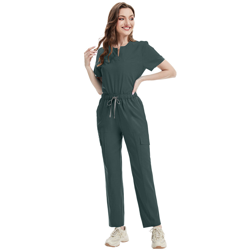 NiaaHinn new thin and unisex stretch quick-dry V-neck short-sleeve pants, nurse uniform and hand-washing garment set