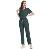 NiaaHinn new thin and unisex stretch quick-dry V-neck short-sleeve pants, nurse uniform and hand-washing garment set