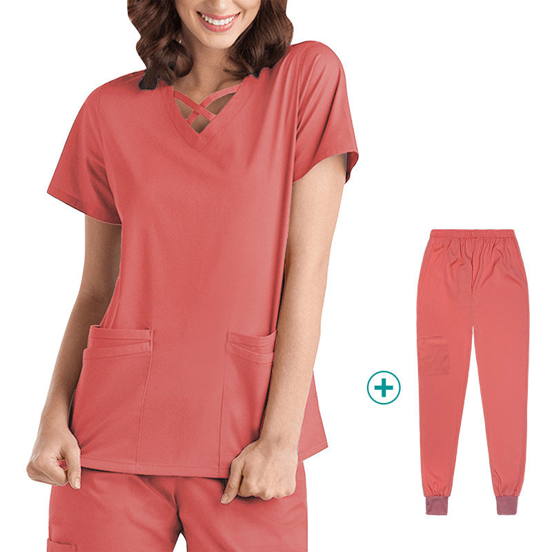 Nurse Uniform, Stretch Suit, Plastic Surgeon, Dentistry, Oral Surgery, Operating Theatre Work Clothes, Hospital Hand Washing Clothes, Short Sleeves