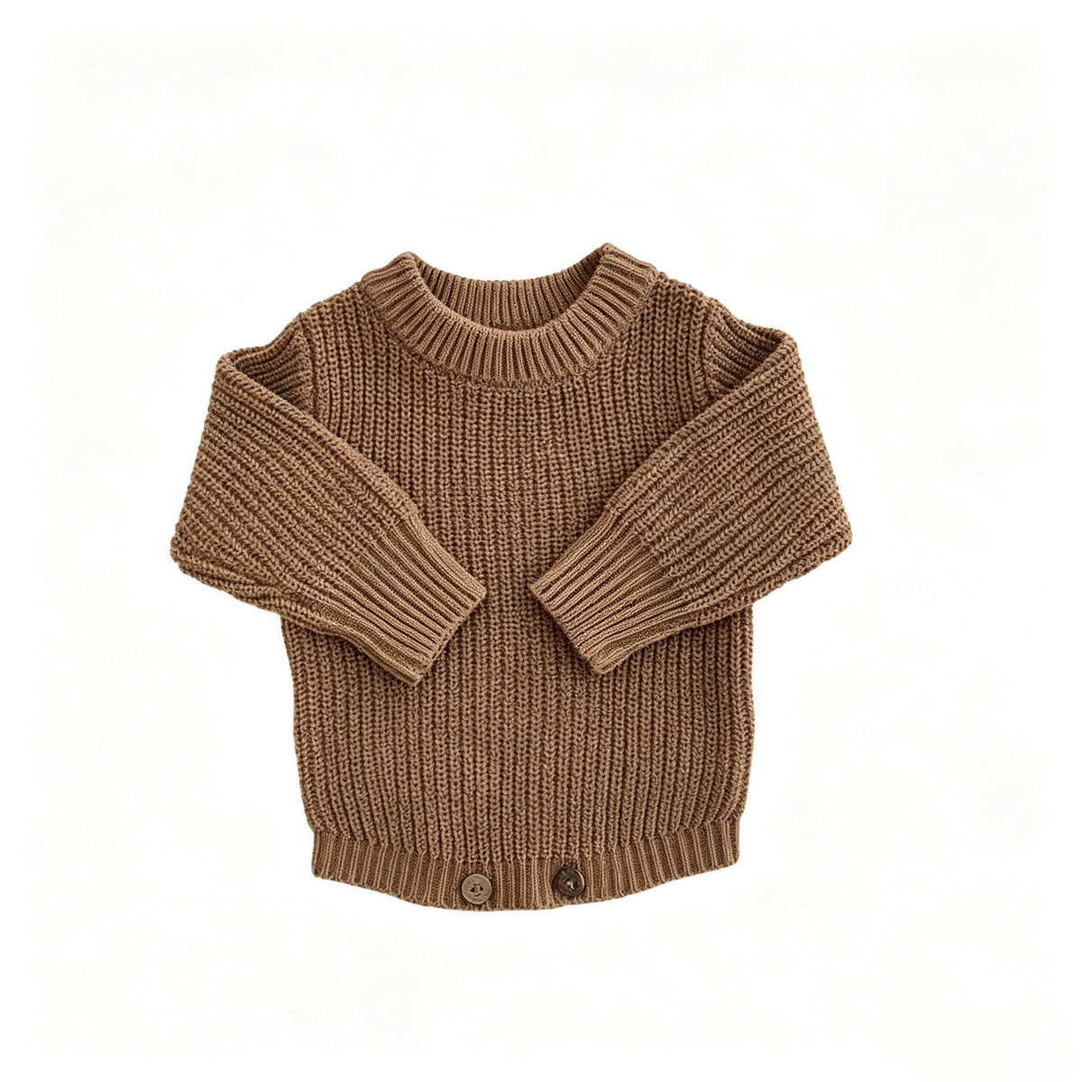 Khaki – Classic Hem knit baby romper