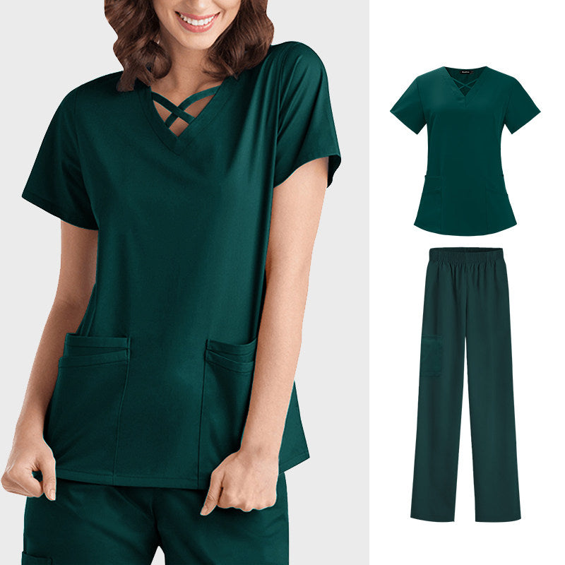 Nurse Uniform, Stretch Suit, Plastic Surgeon, Dentistry, Oral Surgery, Operating Theatre Work Clothes, Hospital Hand Washing Clothes, Short Sleeves