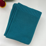 Deep Blue knit baby blanket, plain color option