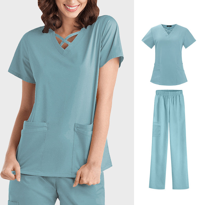 Nurse Uniform, Stretch Suit, Plastic Surgeon, Dentistry, Oral Surgery, Operating Theatre Work Clothes, Hospital Hand Washing Clothes, Short Sleeves