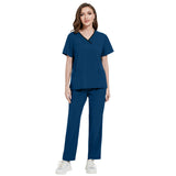 Nianqing unisex new hand washing clothes V-neck contrast design beauty salon dental clinic hospital nurse uniform