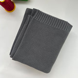 Dark Gray knit baby blanket, plain color option