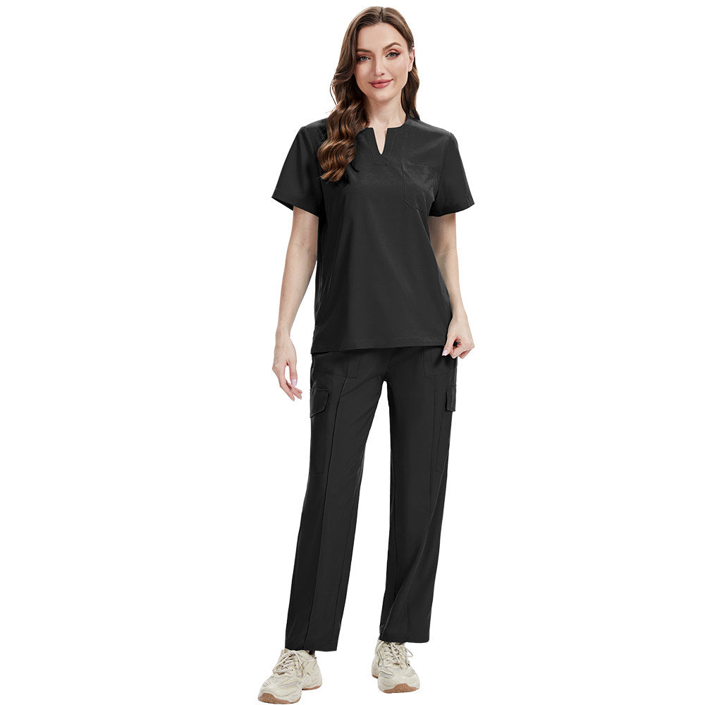 NiaaHinn new thin and unisex stretch quick-dry V-neck short-sleeve pants, nurse uniform and hand-washing garment set