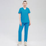 Nian Qing high quality solid color male and female surgeon uniforms, nurse uniforms, short sleeve surgical pets, hospital clinic overalls