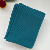 Deep Blue knit baby blanket, plain color option