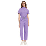 Temperament style stand-up collar hand washing clothes Hospital doctors and nurses beauty salon nurse uniforms work clothes solid color surgical clothes are quick-drying