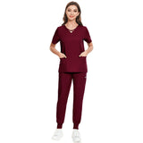 Hospital operating room surgical gown set, women's slim-fit nurse uniform, elastic quick-dry hand sanitizer, beauty salon work uniform