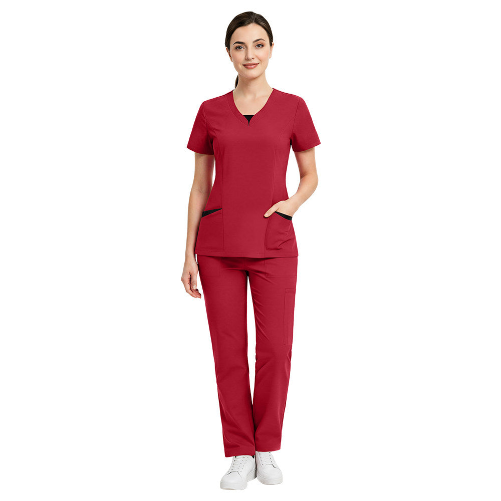 New V-neck short-sleeve doctor surgical gown, hand-washing gown, breathable and comfortable nurse suit, hospital work wear split set