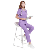 Hand washing clothes for men and women, lightweight, comfortable, breathable, casual V-neck doctor and nurse overalls, multi-color and layerable