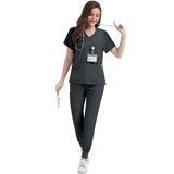 NiaaHinn Private Hospital Clinic Doctor Nurse Hand Gowns Comfortable Breathable Multi Pocket Overalls Nurse Uniform