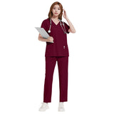 Hand washing clothes for men and women, lightweight, comfortable, breathable, casual V-neck doctor and nurse overalls, multi-color and layerable