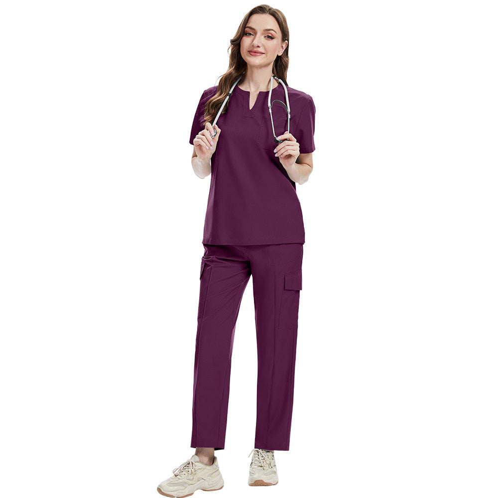 NiaaHinn new thin and unisex stretch quick-dry V-neck short-sleeve pants, nurse uniform and hand-washing garment set